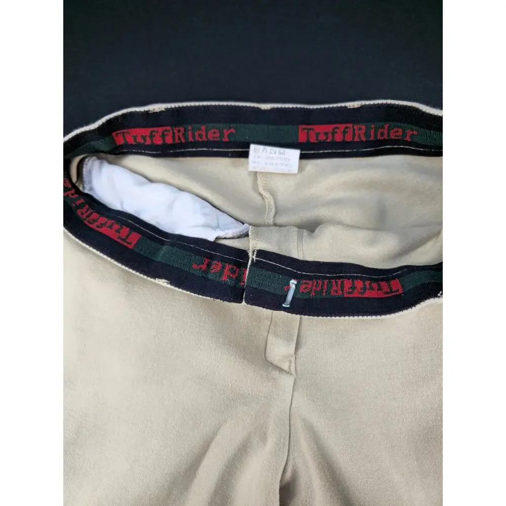 Vintage TuffRider Women's Front Zip Knee Patch Jodhpurs Breeches Tan Size 30